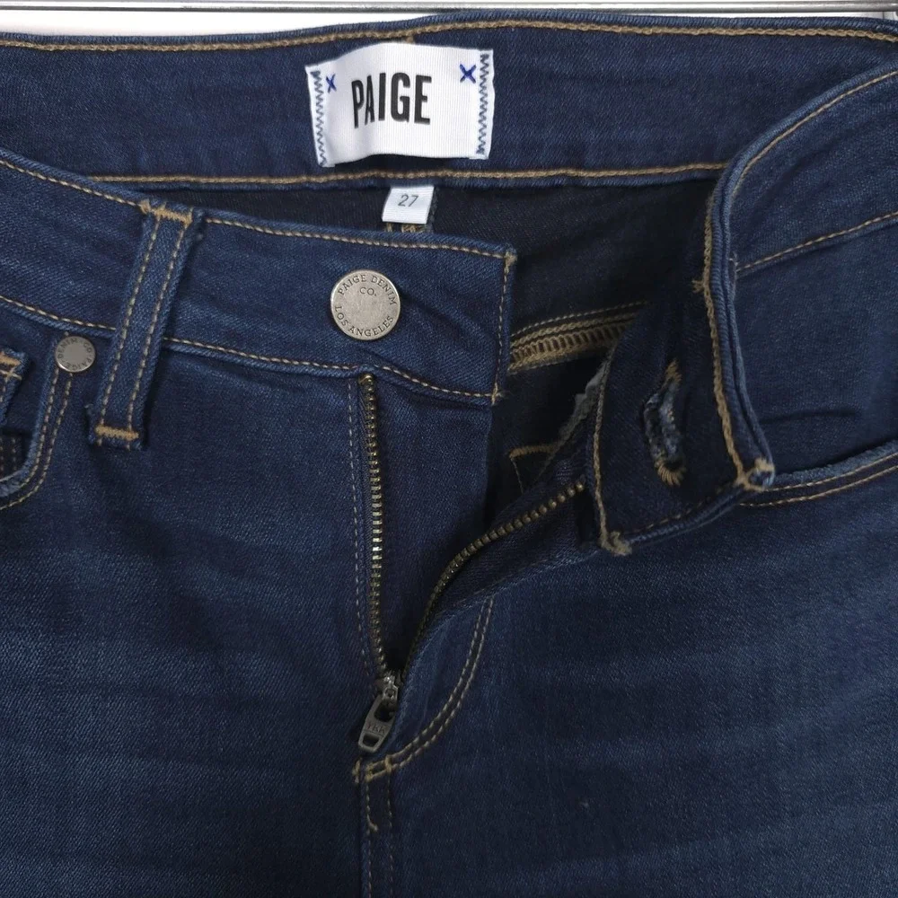 PAIGE Jeans Women 27 High Rise Straight Dark Wash‎ Denim Skyline Skinny